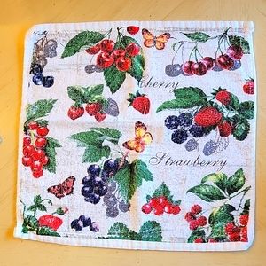 Sweet set of 4 cherry and strawberry washcloths